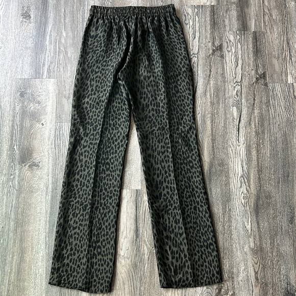Zadig and Voltaire Pants Green Pomy Leopard Print Pants Size 4 Pull On Style - Picture 7 of 11